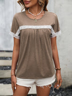 Contrast Round Neck Short Sleeve Tee (13)