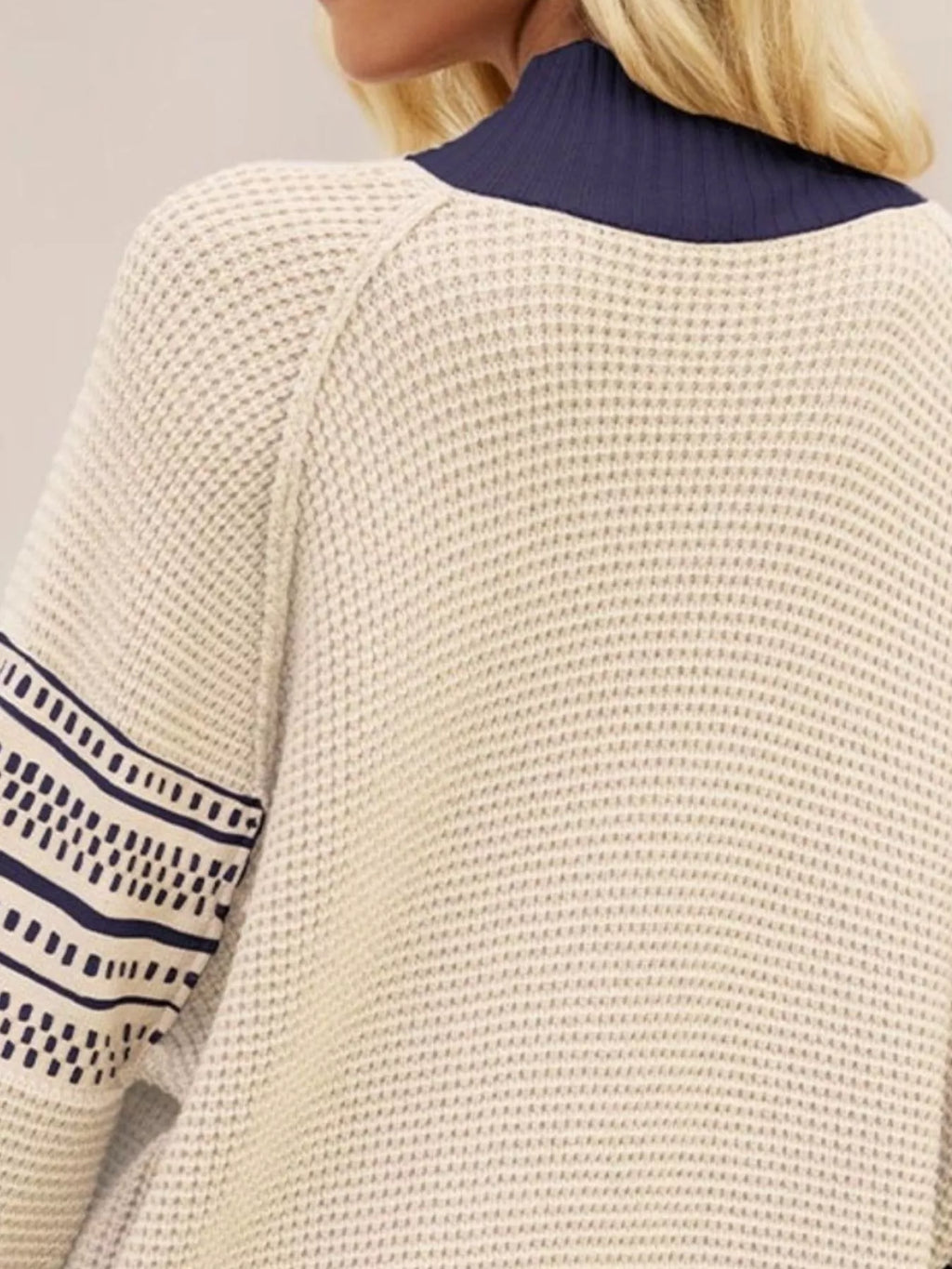 Waffle Knit Mock Neck Sweater (2)