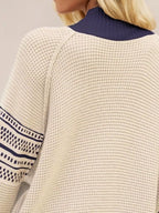 Waffle Knit Mock Neck Sweater (2)