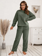 Teddy Long Sleeve Top Pants Lounge Set (14)