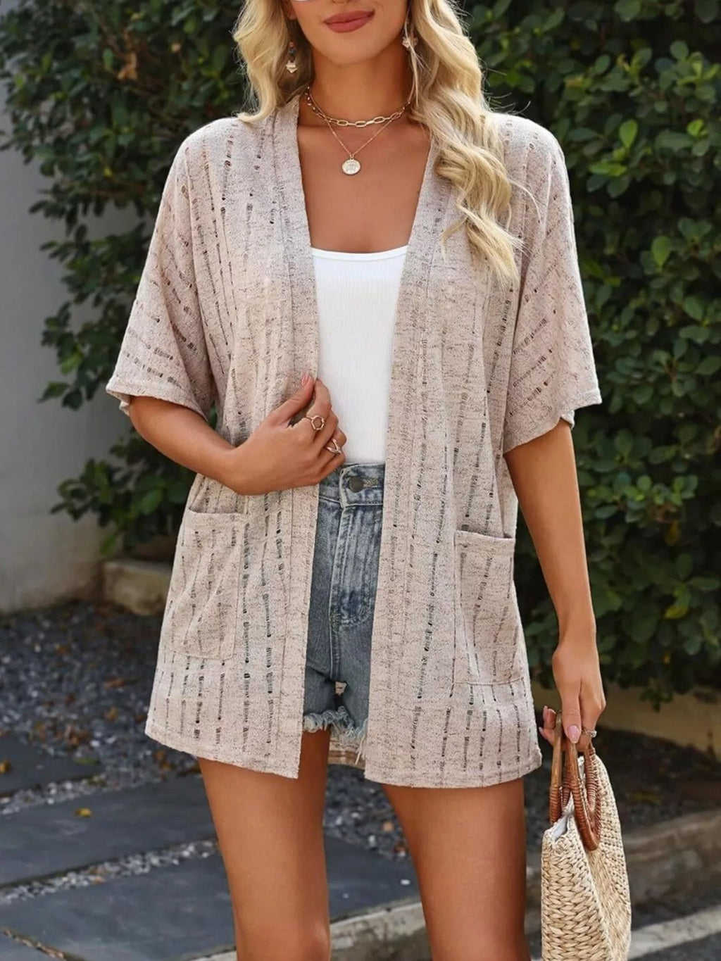 Openwork Open Front Cardigan (19)