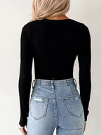 Ribbed Long Sleeve Fitted Bodysuit (13)