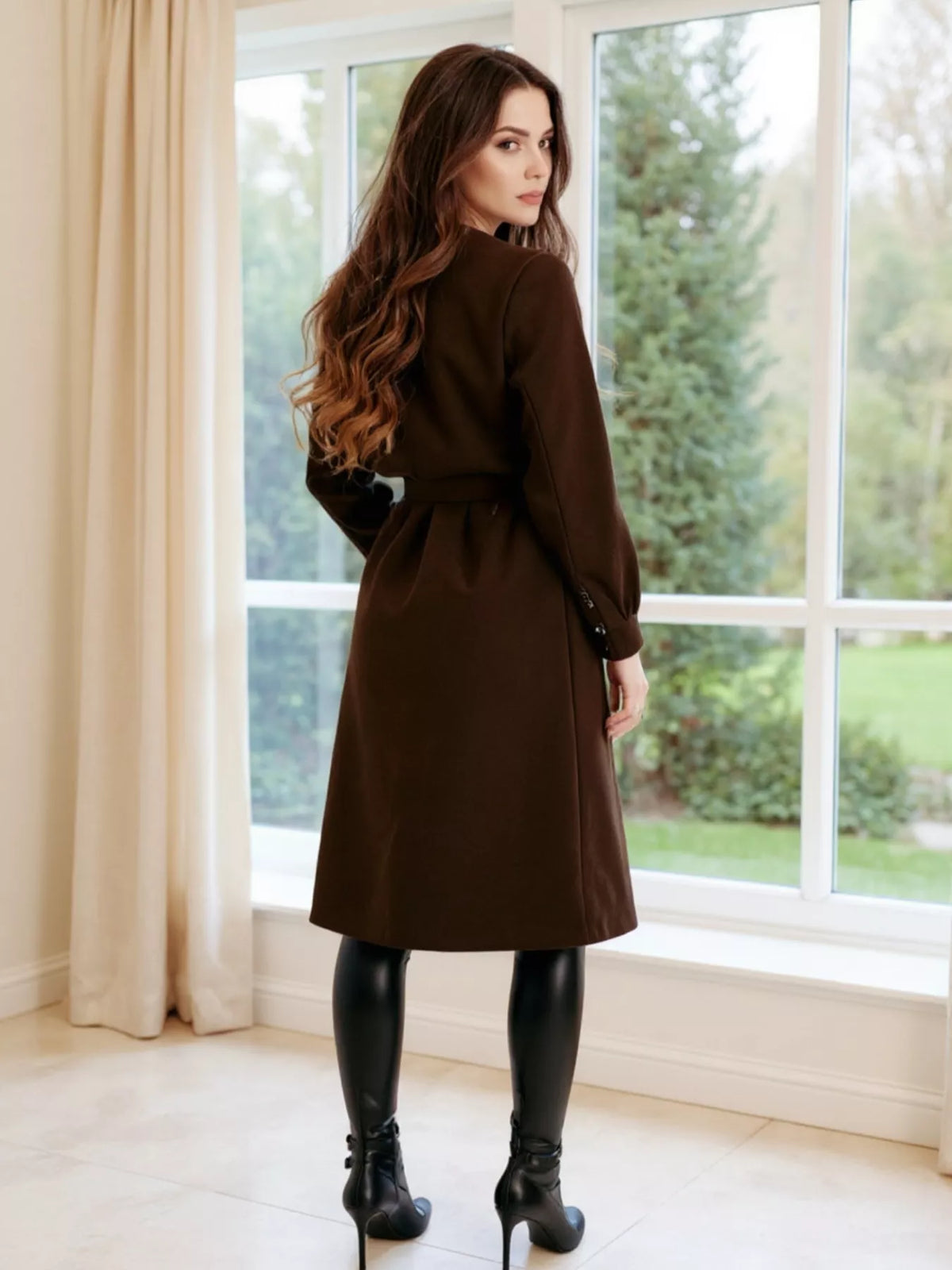 Double-breasted Tie Waist Overcoat (12)