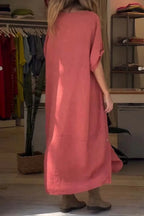 Full Size Relaxed Fit Short Sleeves Dress Plus (3)