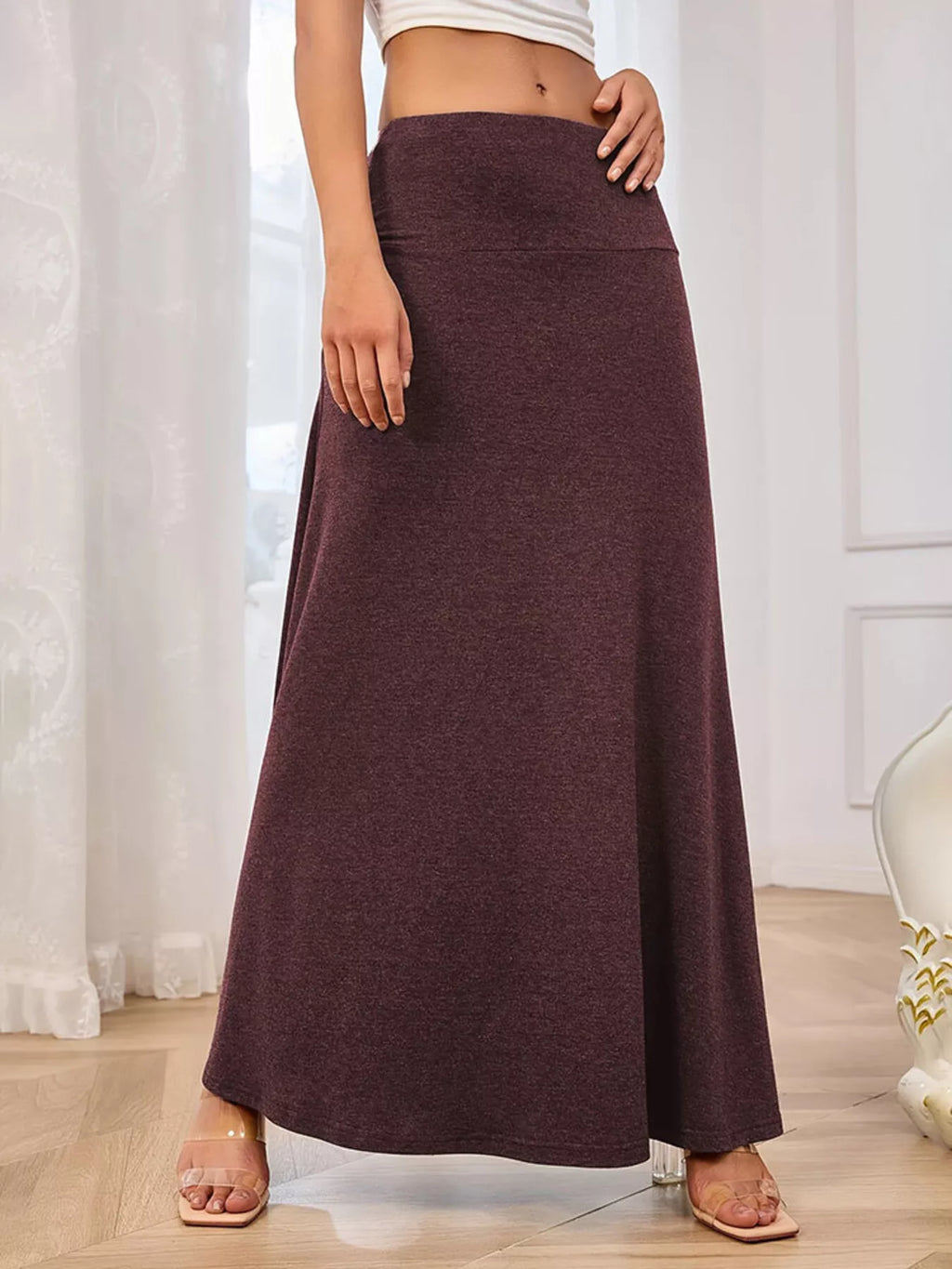 Flowy Maxi Skirt Wide Waistband (11)
