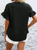 Button Down Ruffled Short Sleeve Shirt (18)