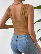 Textured Square Neck Wide Strap Tank (6)