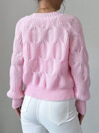 Bow Cable Knit V-neck Cardigan (4)