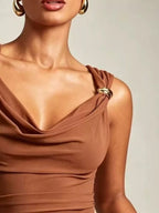 Cowl Neck Tank Metal Ring Accents (2)