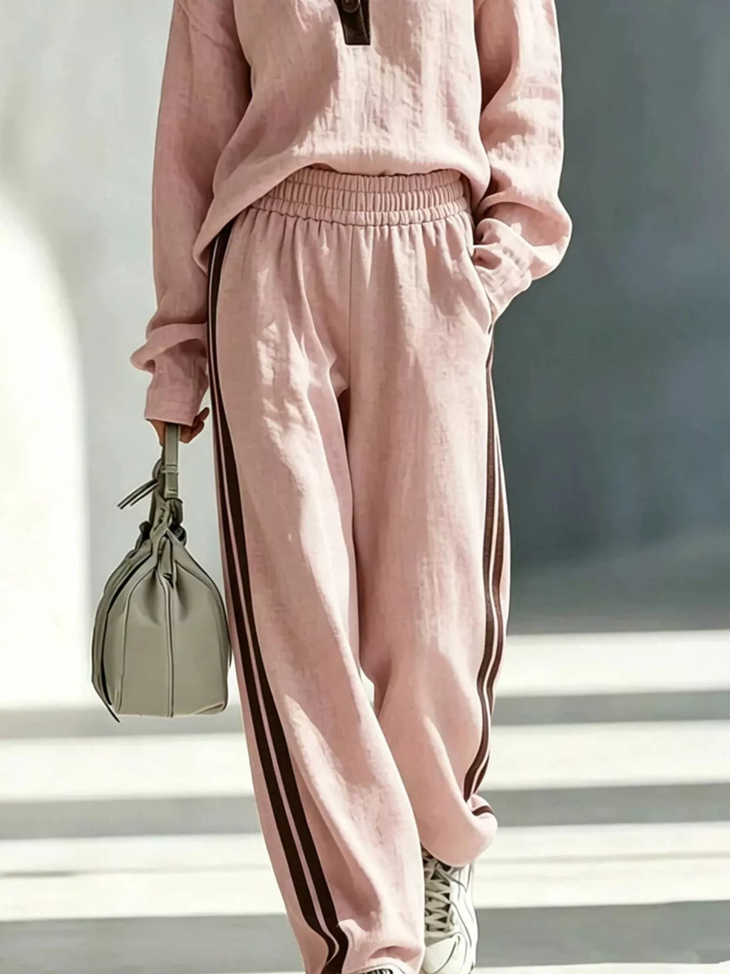 Long Sleeve Top Side-striped Joggers Set (6)