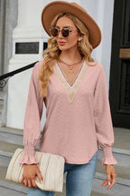 V-neck Flounce Sleeve T-shirt (17)