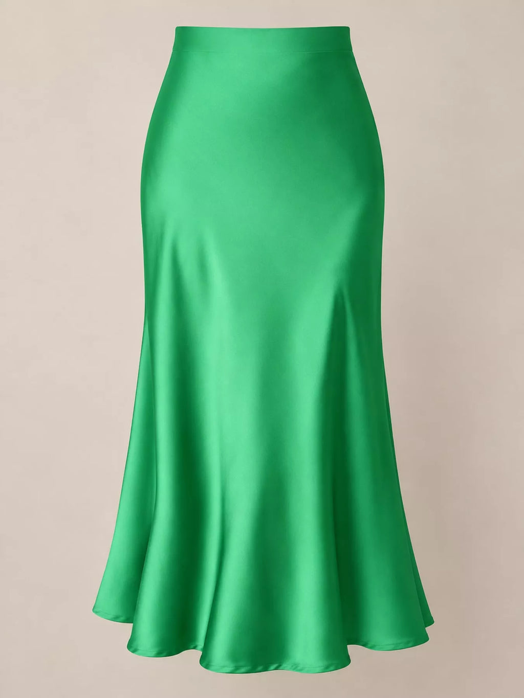 High-waisted Satin Midi Skirt (44)