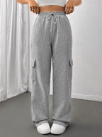 Relaxed Fit Pants Drawstring Waist (7)