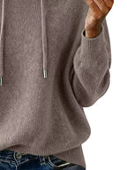 Drawstring Long Sleeve Hooded Sweater (30)