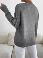 Mock Neck Dropped Shoulder Sweater (4)