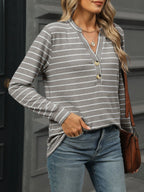 Striped Henley T-shirt Button Detail (15)