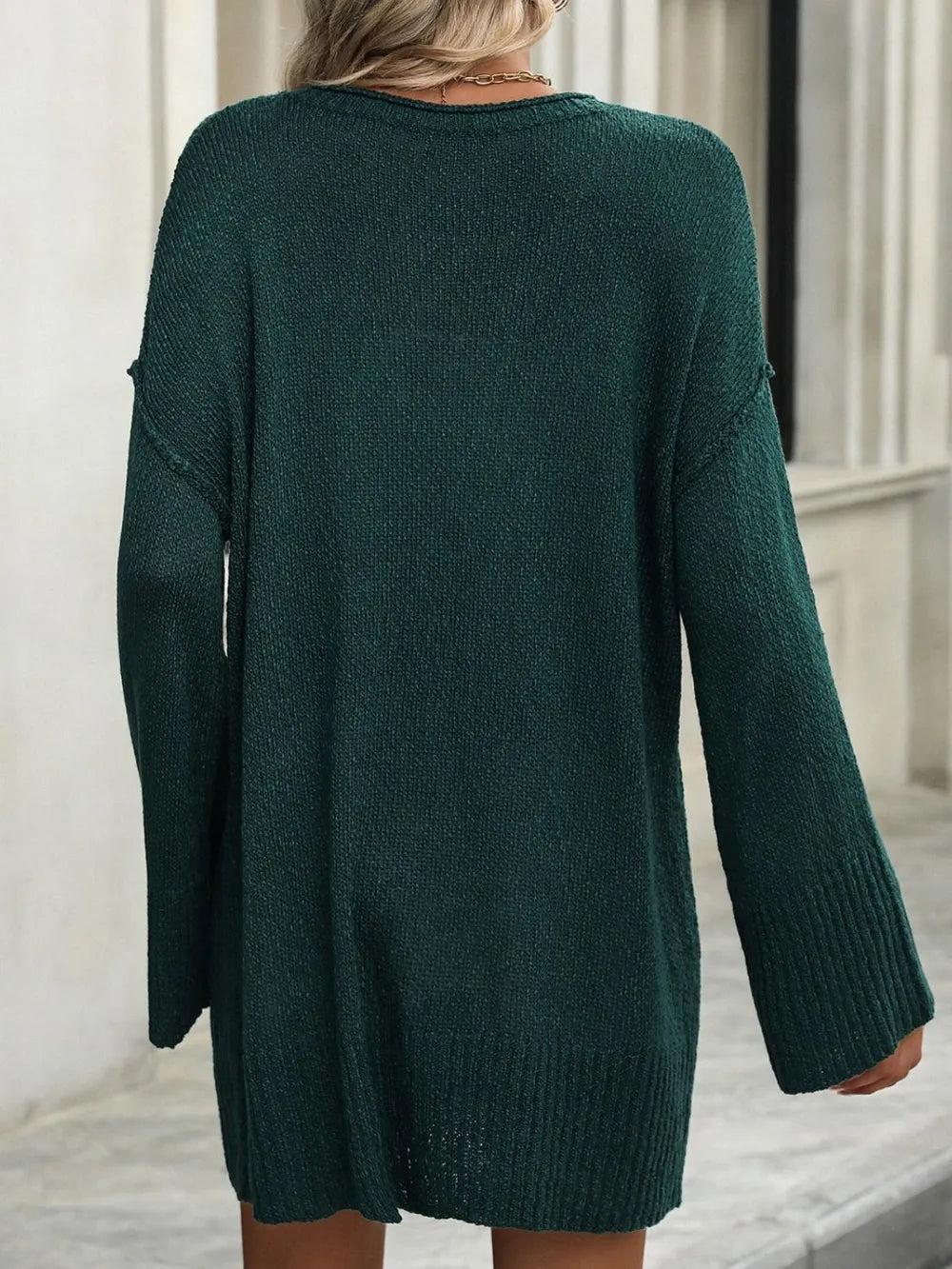 Round Neck Dropped Shoulder Sweater (8)