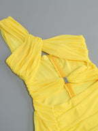 Twist Wrap Chest Solid Color Dress photo 23