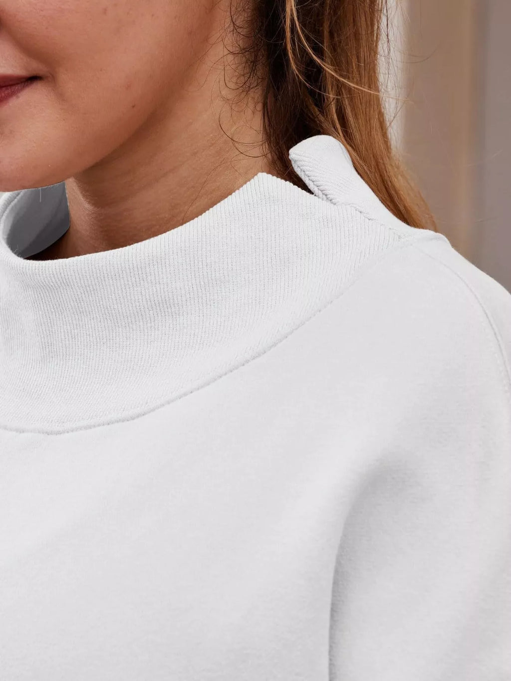 Oversized Mock Neck Long Sleeve Sweatshirt (40)