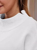 Oversized Mock Neck Long Sleeve Sweatshirt (40)