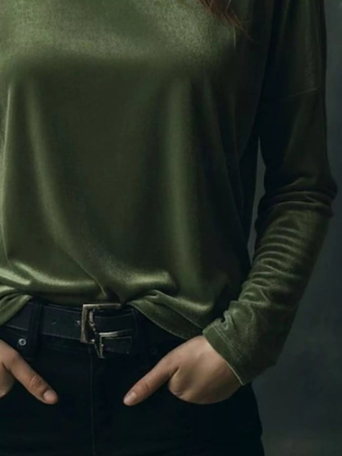 Full Size Velvet Long Sleeve T-shirt Plus (9)
