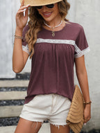 Contrast Round Neck Short Sleeve Tee (9)