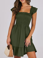 Smocked Ruffle Hem Mini Dress (20)