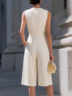 Sleeveless Wide-leg Zipper Front Jumpsuit (3)