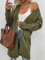 Cable-knit Button Down Cardigan Pockets (23)