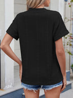 Eyelet Notched Short Sleeve Top (10)