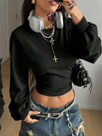 Long Sleeve Cropped T-shirt (2)