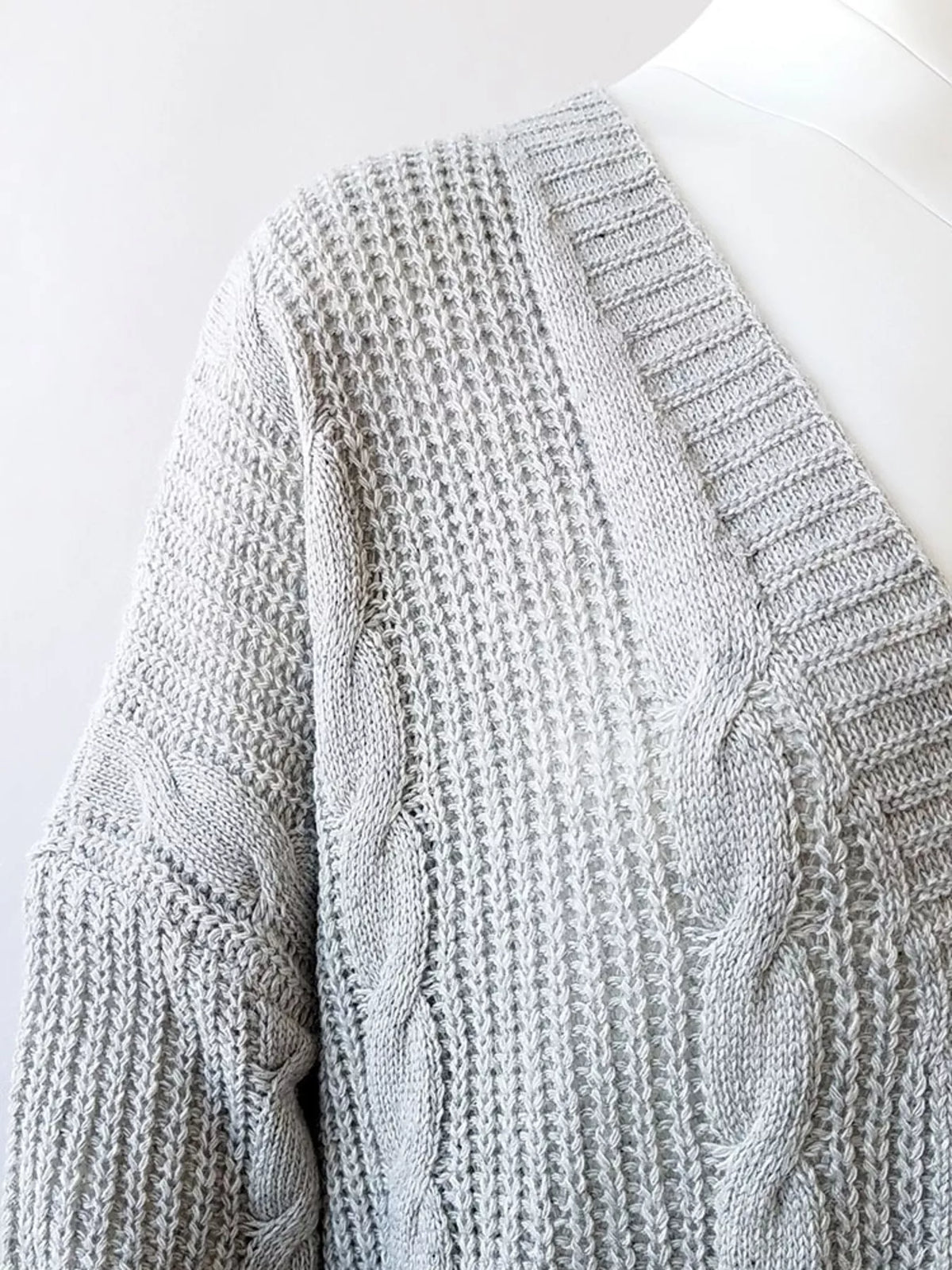 Chunky Knit Open Front Cardigan (13)