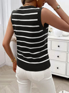 Striped V-neck Knit Tank (13)