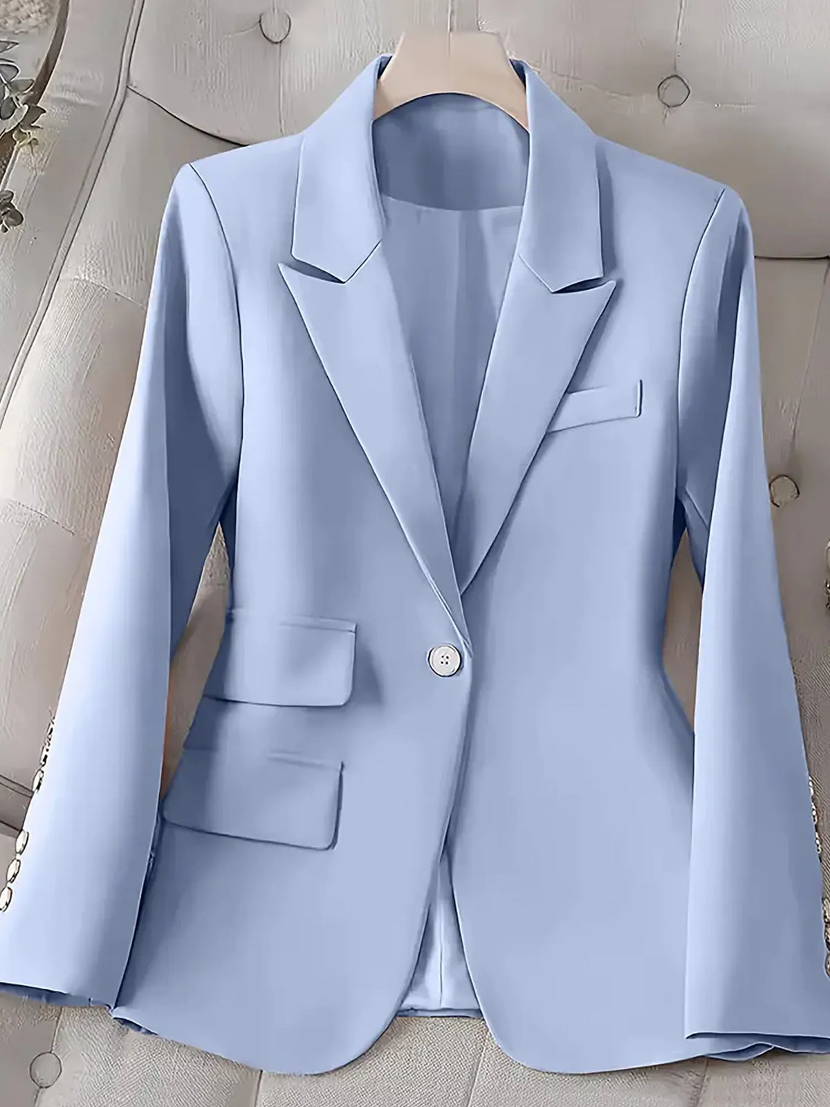 Single-button Long Sleeve Blazer (4)