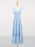 Tiered V-neck Sleeveless Maxi Dress (11)