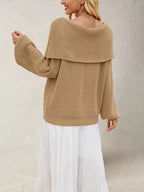 Off-shoulder Long Sleeve Sweater (6)