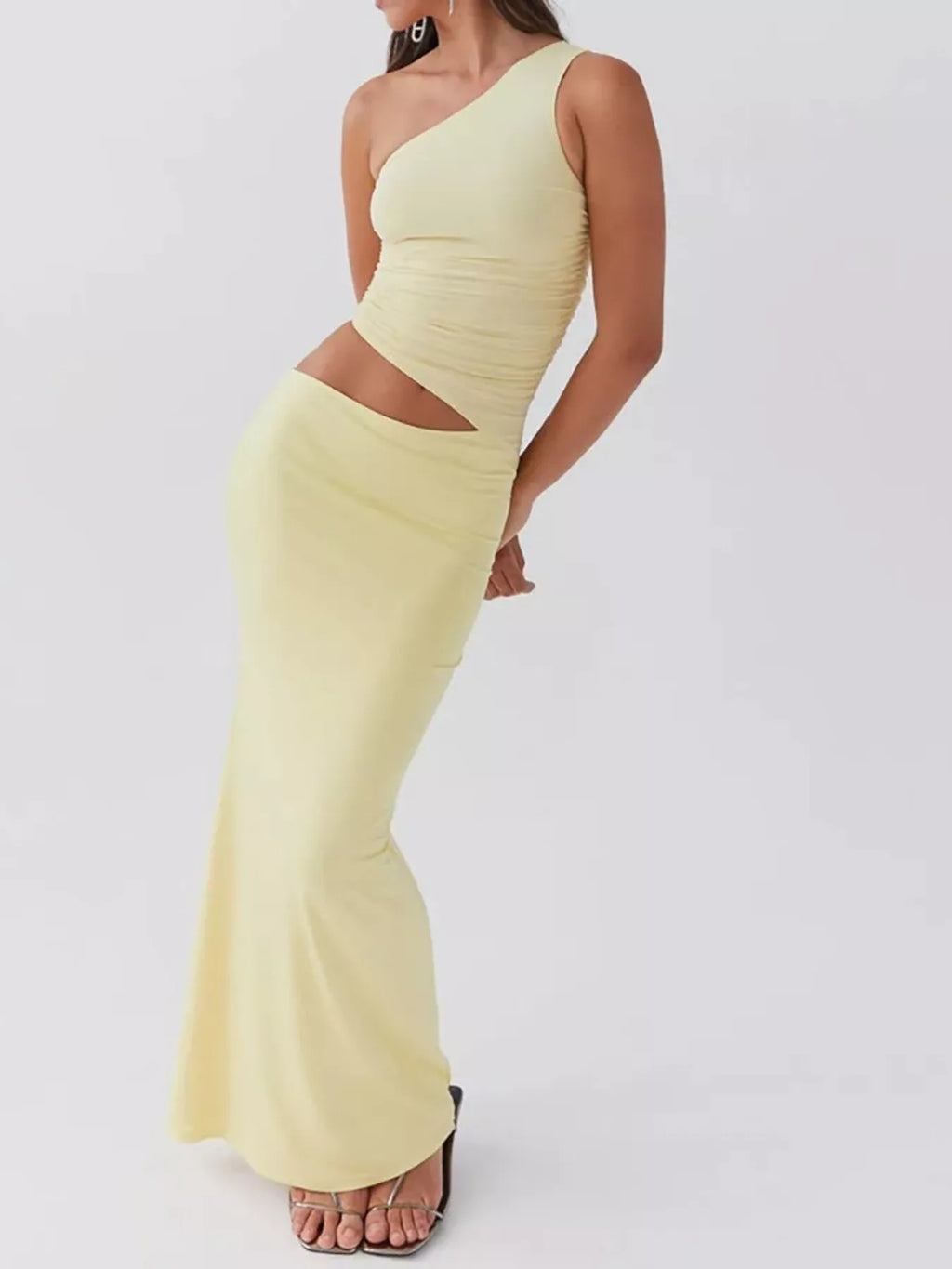 Full Size One-shoulder Top Maxi Skirt Set Plus (4)