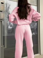 Half Zip Sweatshirt Pants Set (18)