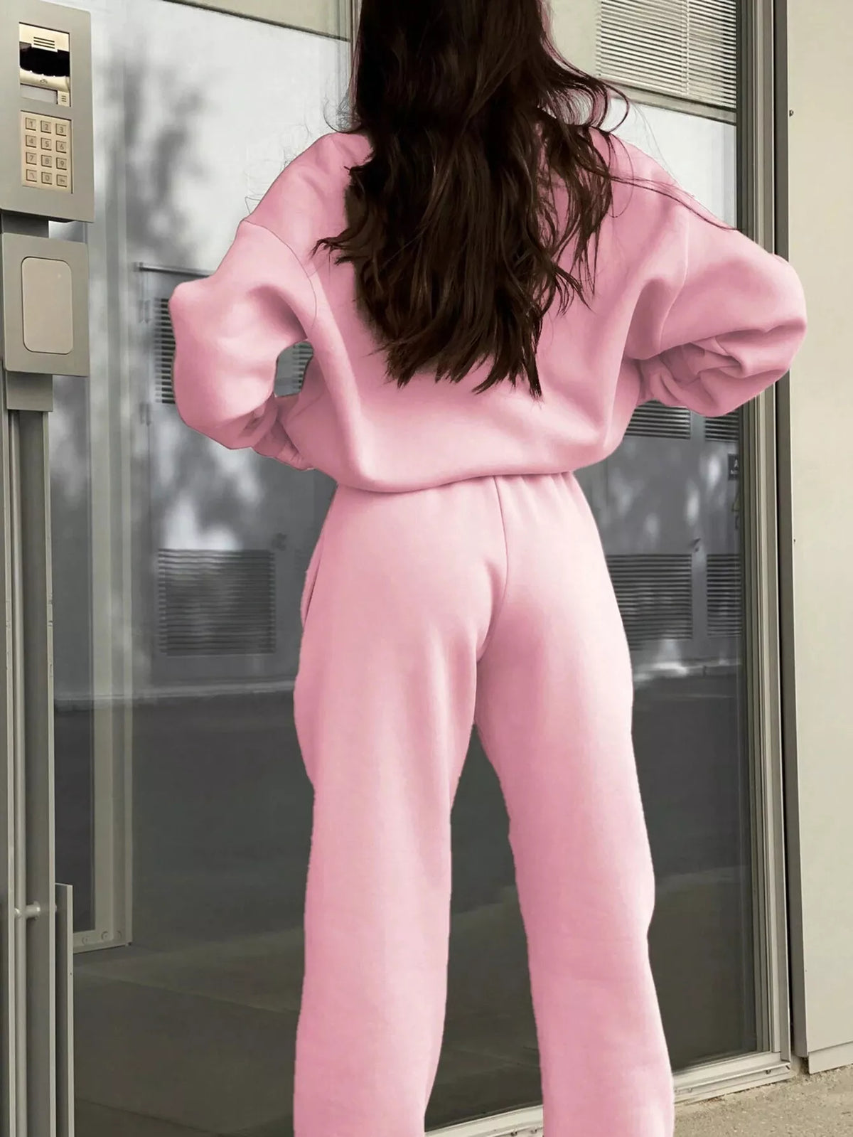 Half Zip Sweatshirt Pants Set (18)