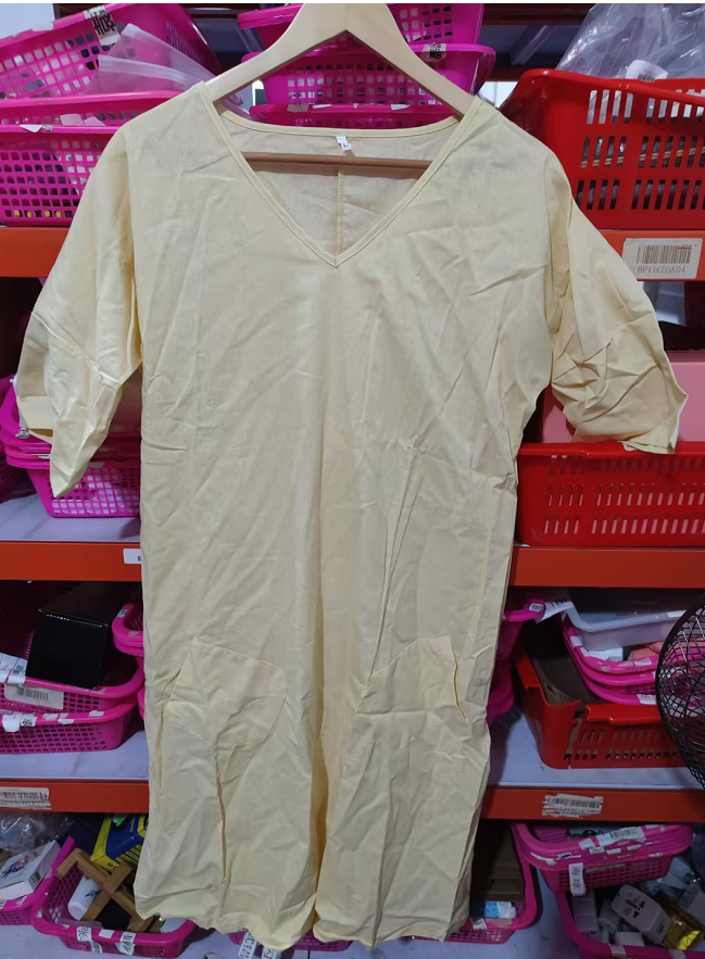 Oversized V-neck Midi Dress variant CJNSSYCS05562-Apricot-5XL|CJNSSYCS05562-Apricot-S|CJNSSYCS05562-Apricot-4XL|CJNSSYCS05562-Apricot-3XL|CJNSSYCS05562-Apricot-L|CJNSSYCS05562-Apricot-M|CJNSSYCS05562-Apricot-XL|CJNSSYCS05562-Apricot-XXL