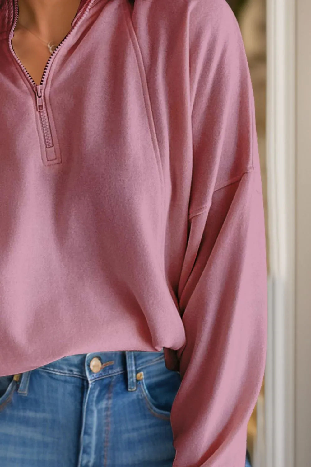 Half Zip Long Sleeve Sweatshirt (8)