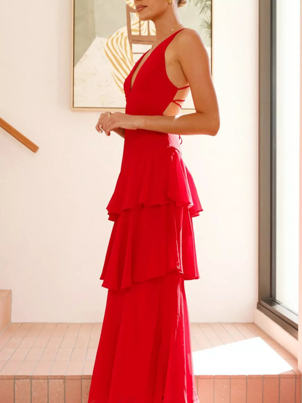 Sleeveless Ruffled Layered Backless Maxi Dress (34)