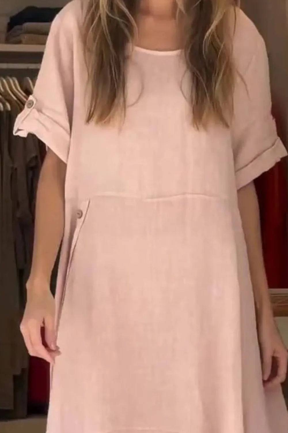 Full Size Relaxed Fit Short Sleeves Dress Plus (8)