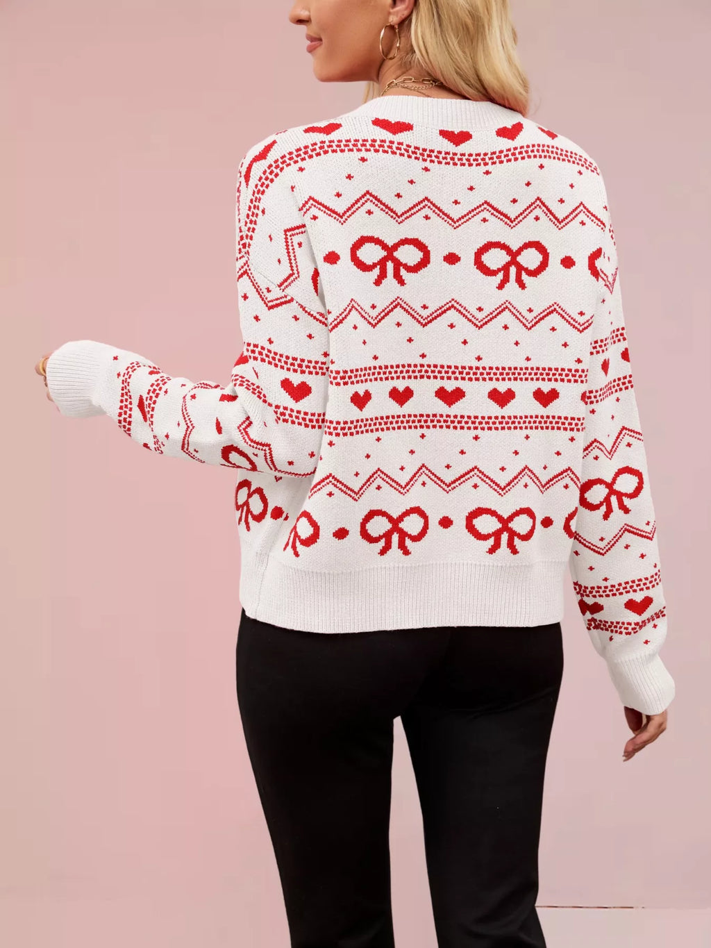 Bowknot Pattern Knit Cardigan (9)
