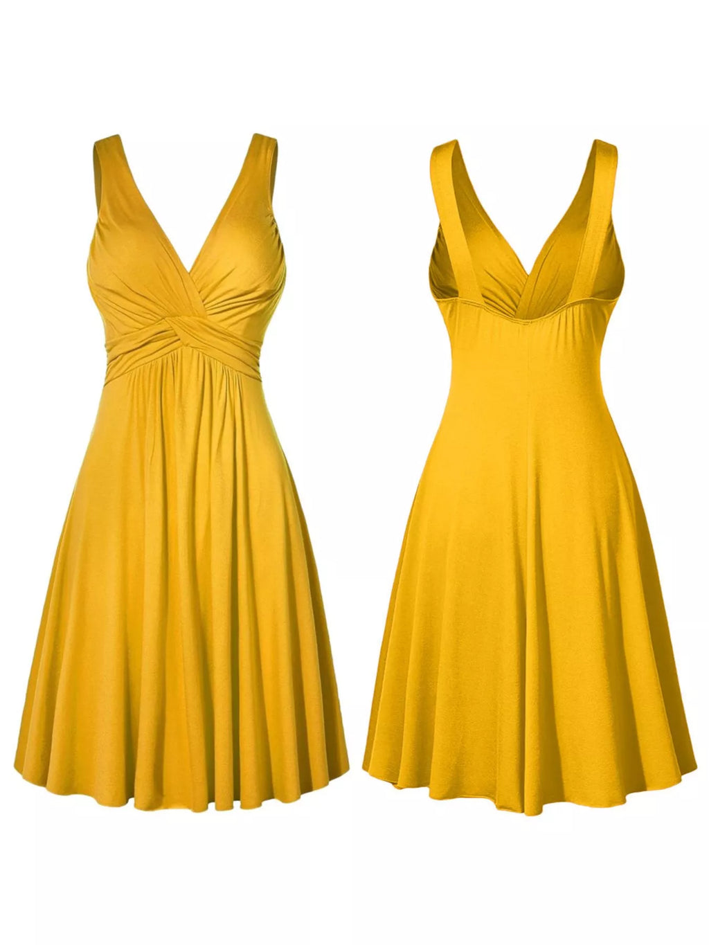 Full Size Twisted Sleeveless Ruched Waist A-line Dress Plus (14)