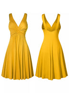 Full Size Twisted Sleeveless Ruched Waist A-line Dress Plus (14)