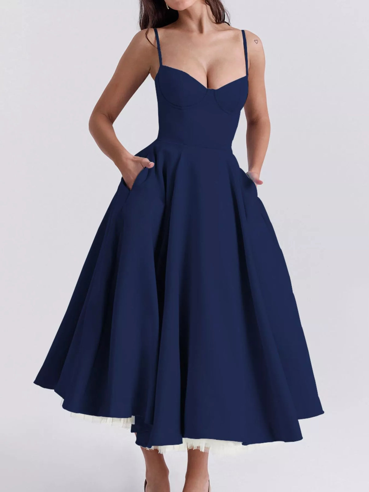 Sweetheart Neck A-line Midi Dress (29)