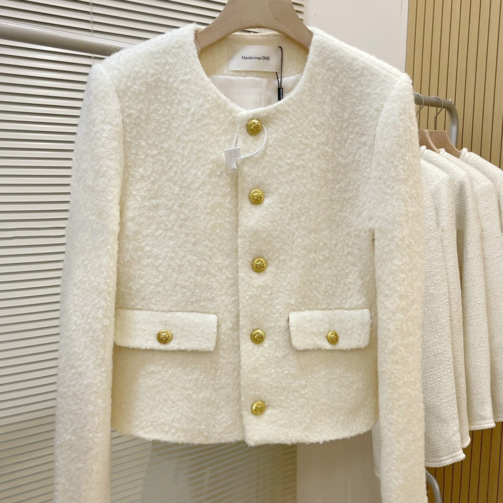 Round Neck Long-sleeved Woolen Top photo 4