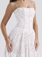 Floral Spaghetti Straps Midi Dress (22)