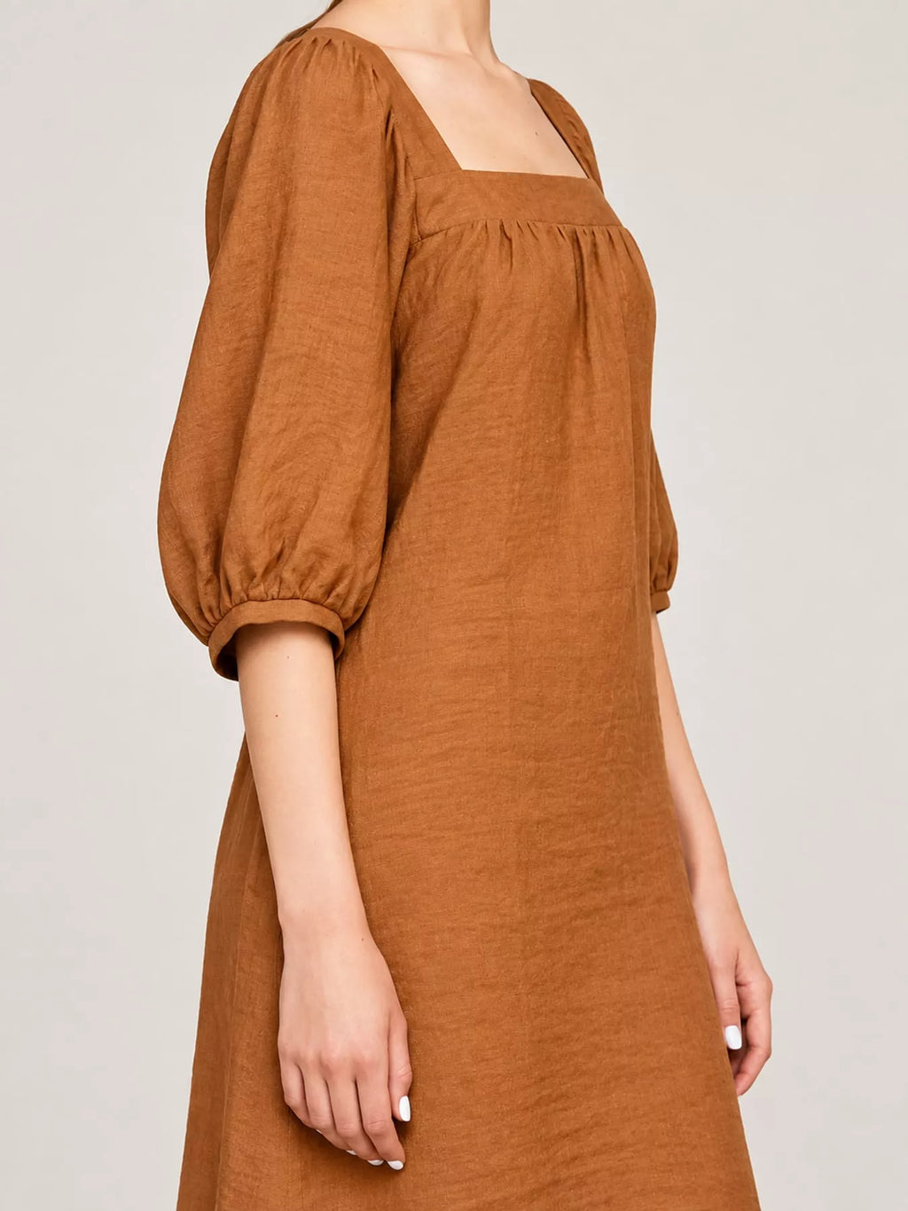 Square Neck Puff Sleeve Mini Dress (25)